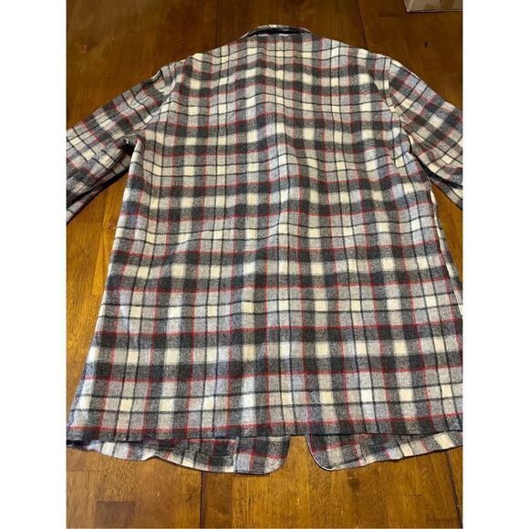 Pendleton Men's Small Gray Plaid 3 Button Blazer Jacket Lightweight 100% Wool - Picture 6 of 12